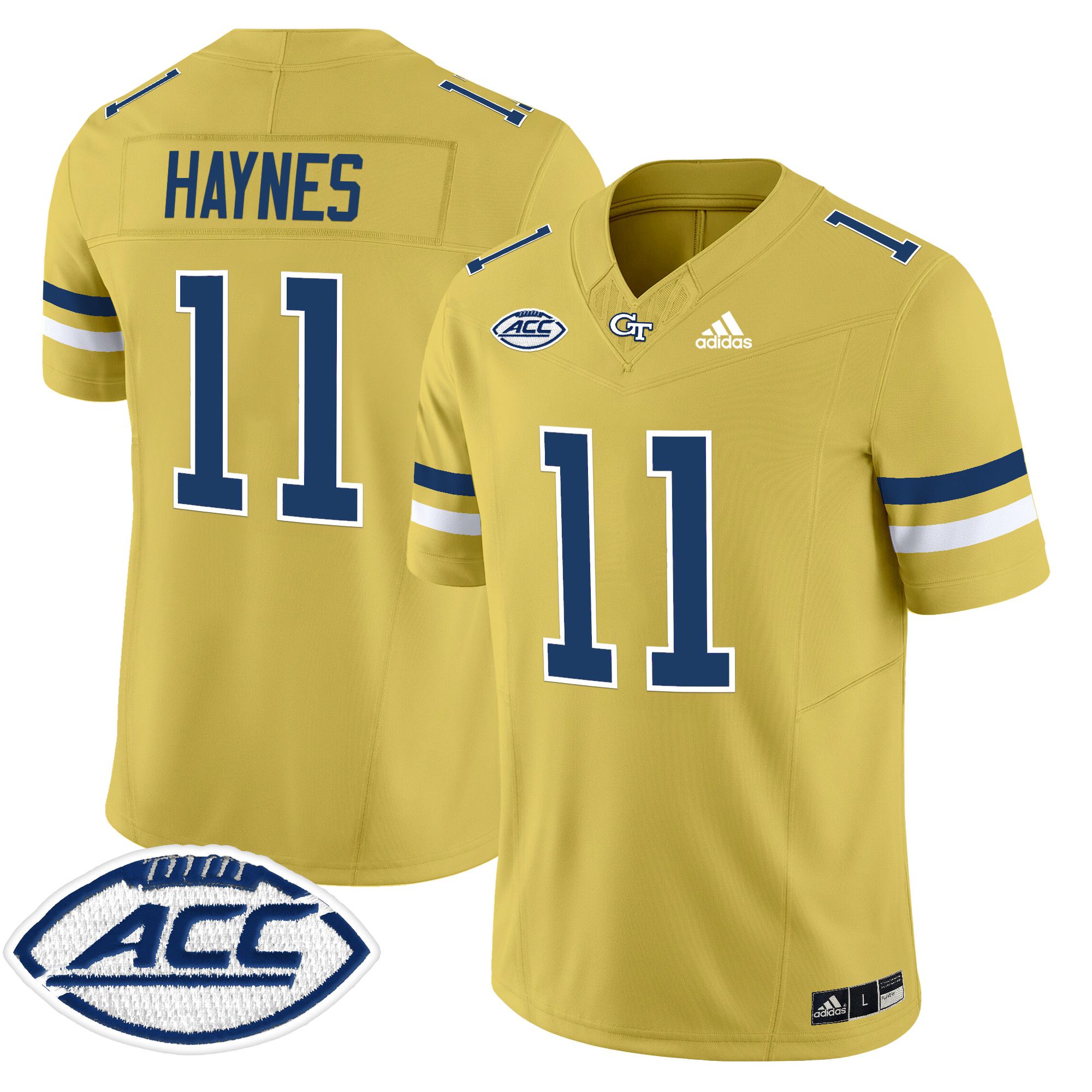Men Georgia Tech #11 Haynes Yellow Asidas 2024 Vapor Limited NCAA Jersey style 1->charlotte hornets->NBA Jersey
